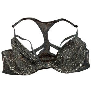 Victorias Secret Black Lace Very Sexy Unlined Demi Bra 32C With Racerback NWT